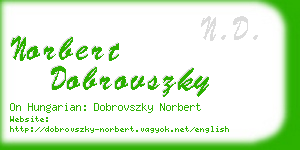 norbert dobrovszky business card